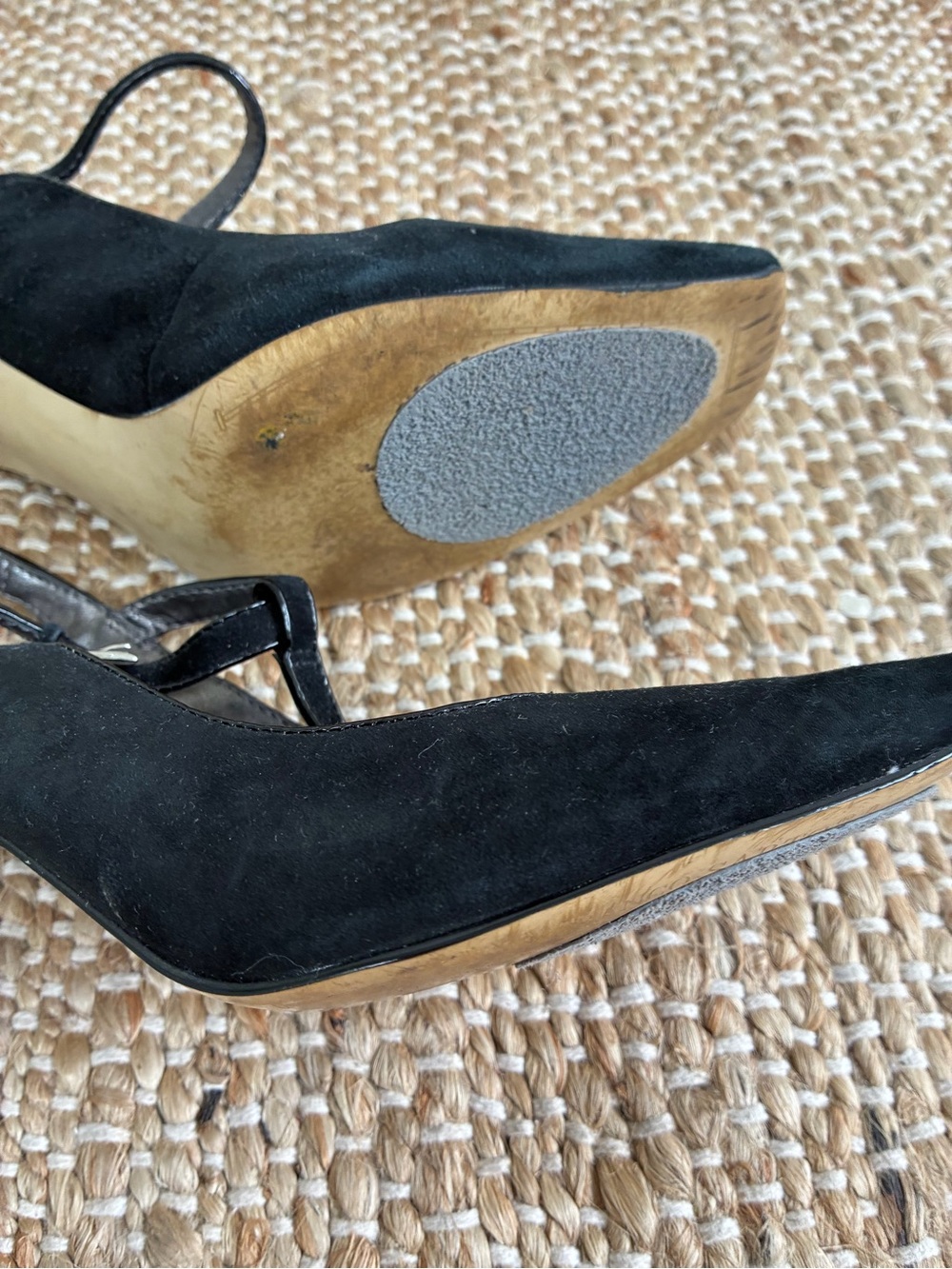 Franco Sarto Black Suede Slingback Pumps - Picture 3 of 4
